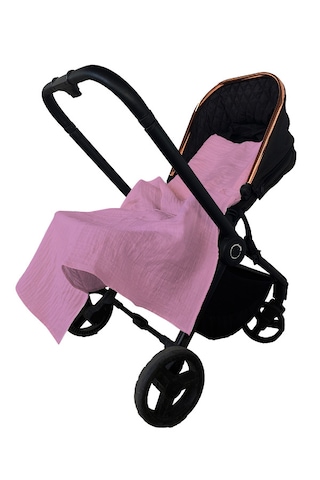 Joyous Mom Kids 4 Katlı Müslin Bebek Çocuk Uyku Seti Pamuk Puset Battaniye Pembe