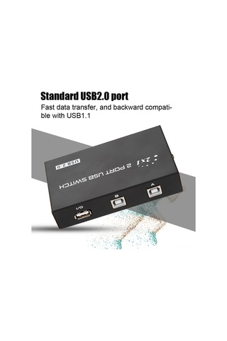 Qingmipy Usb 2.0 2 Portlu Manuel Yazıcı Paylaşım Aleti - Hızlı Veri Transferi, Dış Güç Gerektirmez, Çoklu Bilgisayar Desteği