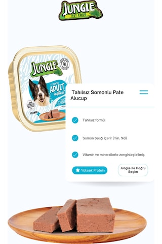 8 Adet Tahılsız Somonlu Köpek Yaş Maması Seti - 100gr X 8 Pate Alucup