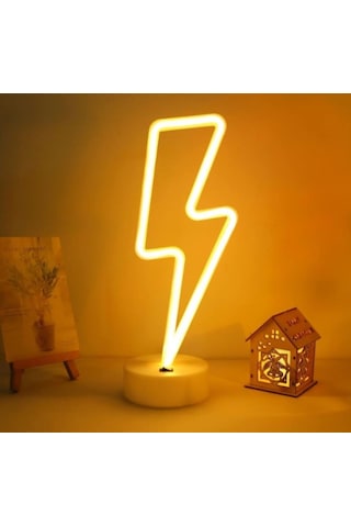 Şimşek Neon Led Lamba Sarı