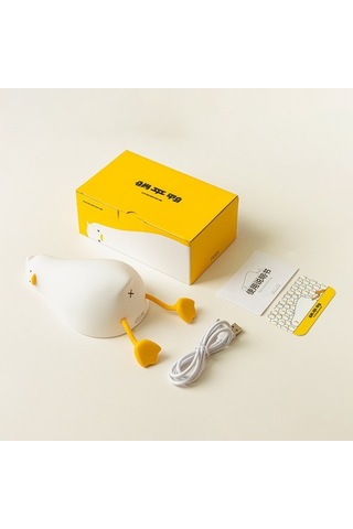 Prestigegoods Neoglint Led Gece Lambası, Sevimli Ördek Başucu Lambası K, Silikon Kaplama Beyaz