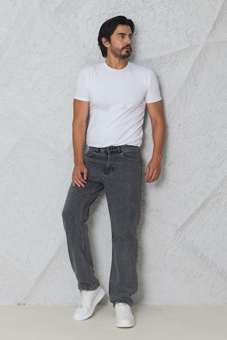 Blayn Jeans Erkek Antrasit Baggy Kot Pantolon - Geniş Kalıp Günlük Rahat Denim Jean Koyu Gri