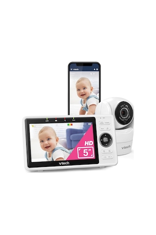 Vtech Baby 1w Akıllı Bebek Monitörü, 5 Inç Hd Ekran, 1080p Tilt/swivel Kamera, 120 Geniş Açı Kamera Sistemi