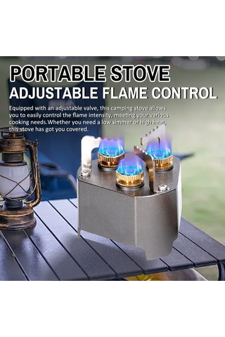 Yifomall Üç Ateşli 11800w Taşınabilir Kamp Gaz Sobası - Yüksek Güçlü, Ayarlanabilir Alev, Dış Mekan Pişirme İçin Gri Çok Renkli