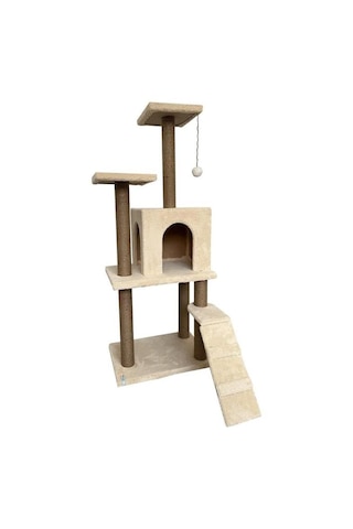 Reyo Pet Kedi Tırmalama Kedi Evi Ve Kedi Oyun Evi - Bej