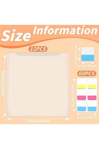 Anjiexun 12 Parçalı Scrapbook Kağıdı Saklama Kutusu Şeffaf