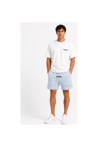 Hzr Wear Erkek Regular Fit Rahat Kesim %100 Pamuk Hafif Kalın Beli Bağcıklı Şort Mavi