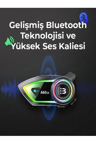 Deanb A602X IP67 Su Geçirmez Rgb Işıklı Wireless Motor Motosiklet İnterkom