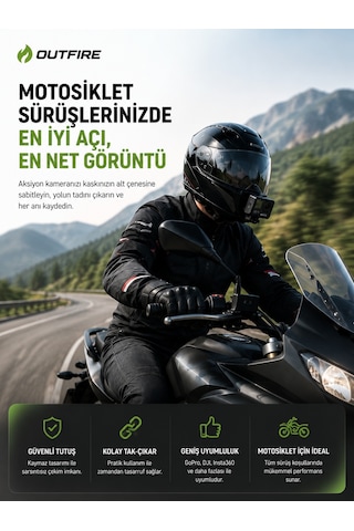 Outfire Aksiyon Kamera Kask Alt Çene Bağlantı Aparatı