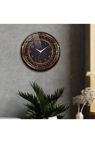 Decorita Cam Saat | Black Star | Çap40cm Çok Renkli