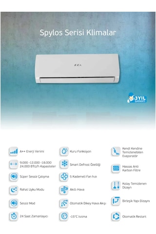 ECA Spylos ESA1212A100 12000 BTU Duvar Tipi Inverter Klima