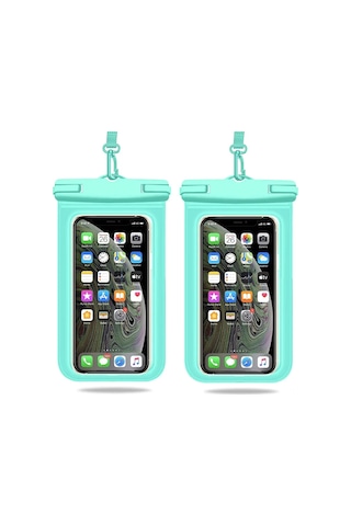 Vkemall Çiftli Su Geçirmez Telefon Kılıfı - 7.2 İnç'e Kadar Uyumlu, Takılabilir Askılı, Macaron Mavisi