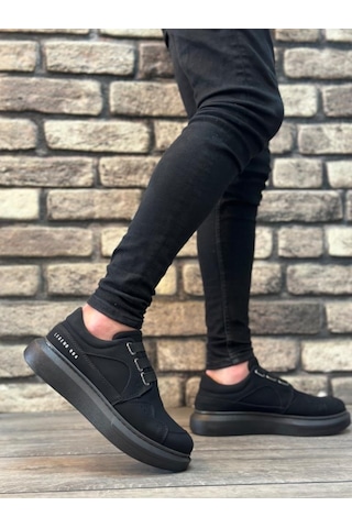 Ba0302 Boa Kalın Taban Bağcıksız Tarz Casual Siyah Siyah Erkek Ayakkabı