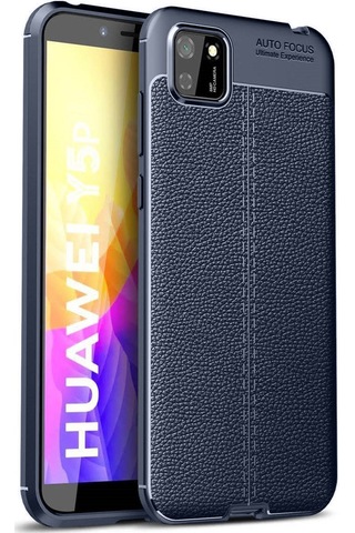 Huawei Y5p Kılıf Focus Deri Desen Silikon Arka Kapak