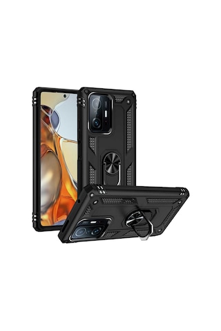 Xiaomi Mi 11T 5G Kılıf Zore Vega Yüzüklü Standlı Zırh Kılıf