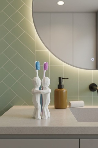 3d Hediye Çiftler İçin Diş Fırçalığı Minimalist Banyo Aksesuarı Geri Dönüştürülmüş Pla 13 X 9 Cm 26311935