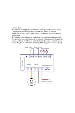 Pazly Ac85-250v 10a 2k 433mhz Rf Motor Kumanda Modül + 1 Kumanda, İleri/geri, Yukarı/aşağı, Dur Diğer