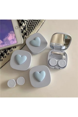 Lionsa Lens Kutusu Ve Takma Aparatı Seti Aynalı Kalpli-mavi