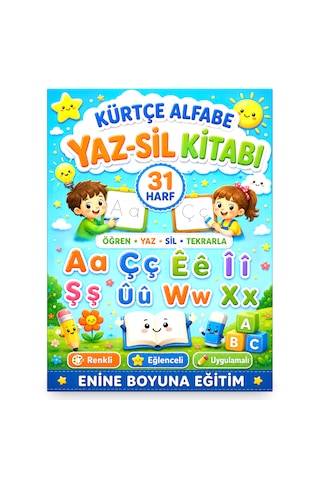 Kürtçe Alfabe Yaz-sil Kitabı 31 Harf