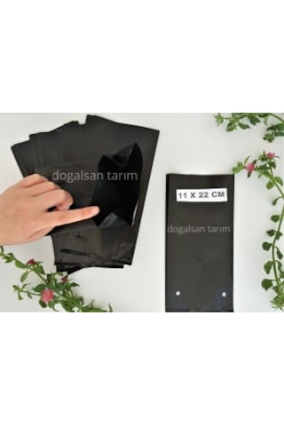 Fidan Poşeti 11x22 cm 40 Adet Fidan Torbası Fide Poşeti Fide Torbası Fide Tüpü Fide Yetiştirme