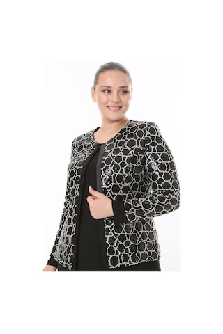 Ladies First Büyük Beden 3910 Siyah Ceket+bluz Takım 001