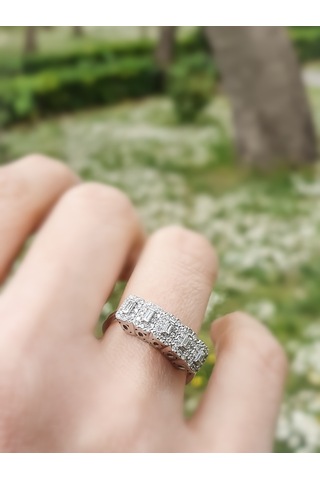 Nadias Jewellery Baget Pırlanta Beştaş Yüzük