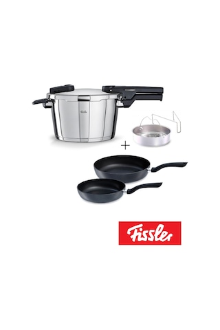 Fissler - Vitaquick Glossy 4,5 Litre Düdüklü Tencere + Tava Set