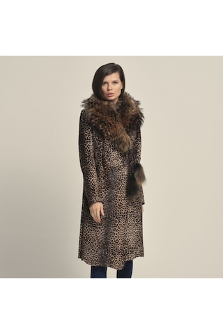 Rouge Kürklü Kadın Deri Mont P254lu Leopar