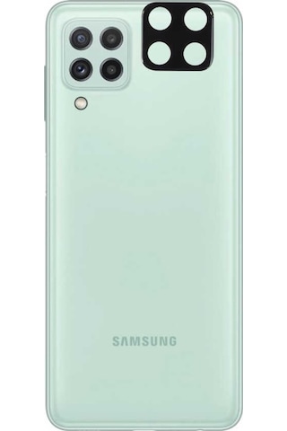 Galaxy A22 4G Zore 3D Kamera Camı Koruyucu Siyah