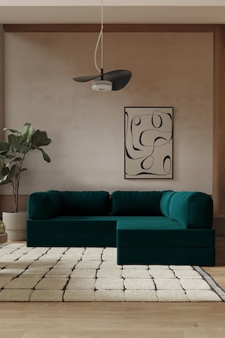 Modalife Legoom Köşe Açılır Kanepe Yatak Olabilen, Aktivite Koltuğu-yeşil