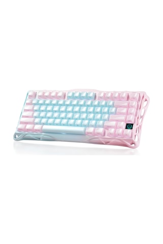 Gravastar Mercury K1 Lite Rgb Kablosuz Mekanik Gaming Klavye, İngilizce Q,aurora Mist