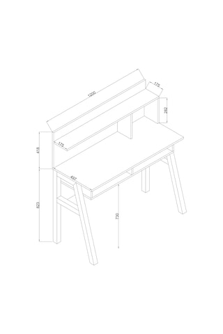 Mezza 1934 Desa 120 Cm Mdf Profil Ayaklı Çalışma Masası Sepet-Beyaz