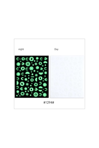 Karanlıkta Parlayan Ay Güneş Yıldız Tırnak Sticker Tırnak Etiketi Nail Art Jo-1294