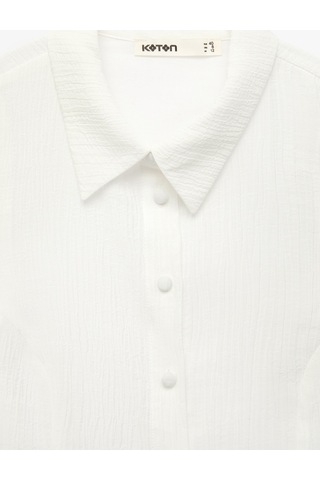Koton Viskon Dokulu Kumaş Hafif Peplum Kesim Kolsuz Gömlek Kırık Beyaz 7wak60021pw Ekru