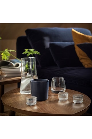 Kokulu Tealight Mum, Siyah-turkuaz, 3.5 Saat, Güve Otu Ve Sardunya Siyah