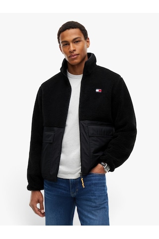 Tommy Hilfiger Tjm Essentıal Mıx Teddy Jacket Erkek Siyah Mont - Dm0dm23227