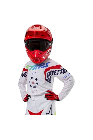 Alpinestars Youth Racer Hana Genç Kros Motosiklet Jersey Kırmızı Beyaz