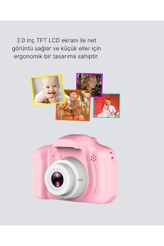Northcity Çocuklar İçin Mini Fotoğraf Makinesi 8mp 1080p Video Ve Darbeye Dayanıklı - Eğlenceli