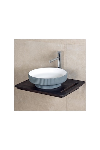E-w1501mgb Tezgah Üstü Lavabo Mat Gri & Beyaz Renkli
