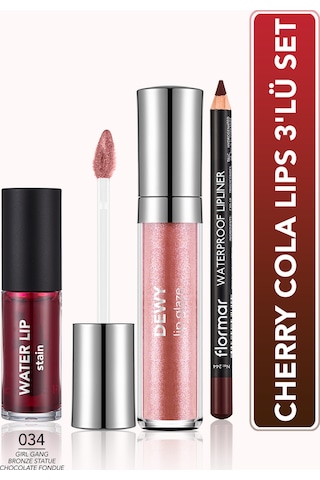 Flormar Cherry Cola Lips Dudak Makyaj Seti 3'lü