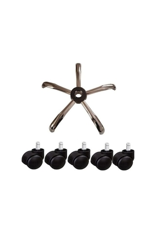 Panoramamobilya Yıldız Ayak Tekerli Krom