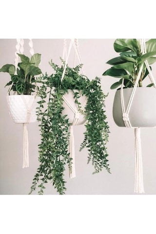 Floralmacramedesign 3 Lü El Yapımı Makrome Saksılık