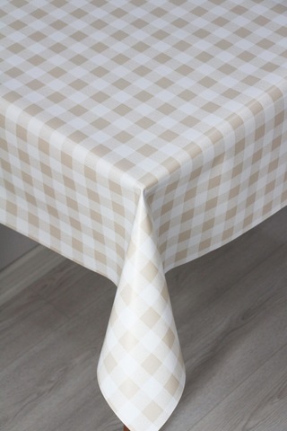 Elyaf Astarlı Silinebilir Muşamba Masa Örtüsü Pötikare - 107-3 Beyaz Sarı