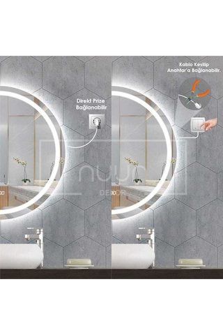 Nuun Dekor 70 Cm Dokunmatik Ledli Ayna Dimmer Beyaz