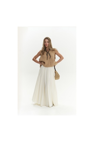 Mai Collection Mai Studios Co. Knitle Rahat Kalıp Triko Tarçın Crop Tarçın