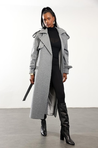 Gri Kaşe Palto 1614 Gri