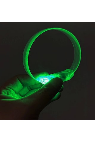 3 Modlu Pilli Led Işıklı Esnek Parti Bilekliği Yeşil 3+
