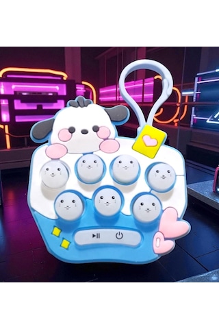 Yüksekkalite Mini Mavi Popit Yeni Nesil Anahtarlıklı Mini Popit Oyuncak Popit Sesli Led Işıklı Popit