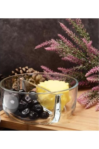 Paşabahçe  530683 Polar Iki Bölmeli Kahvaltılık Saklama Kabı Beyaz Kapaklı 4 Adet Fma504752