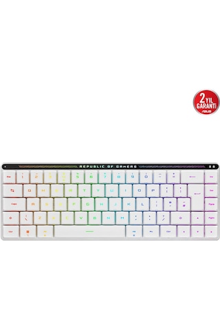 Asus Rog Falchıon Rx Low Profile Rgb Kablosuz Beyaz Mekanik Red Switch Türkçe Gaming Klavye
